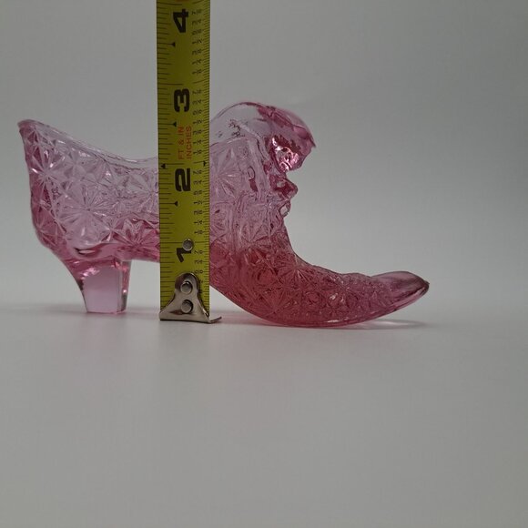 Fenton Pink Glass Shoe Slipper Daisy Button Decorative Collectible Vintage - Picture 7 of 11
